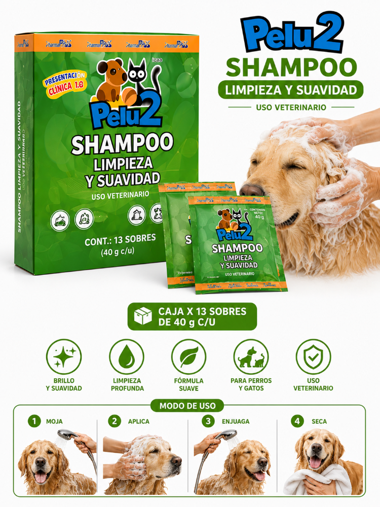 Caja Shampoo Pelu2 Limpieza y suavidad