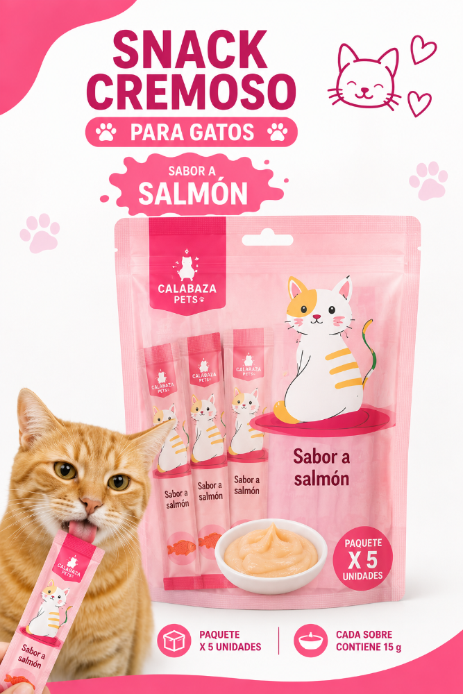 Snack Cremoso Para Gatos Salmón