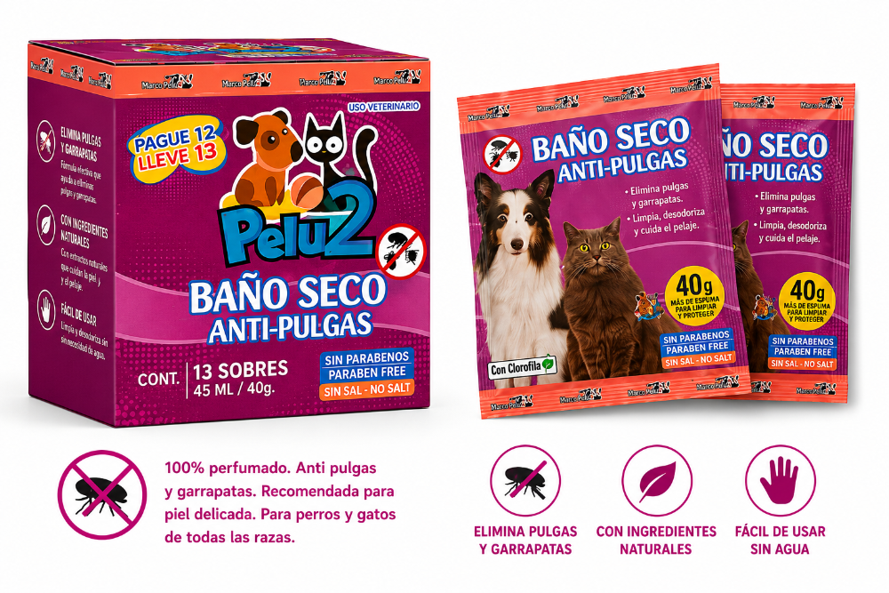 Caja Baño seco Pelu2 Antipulgas