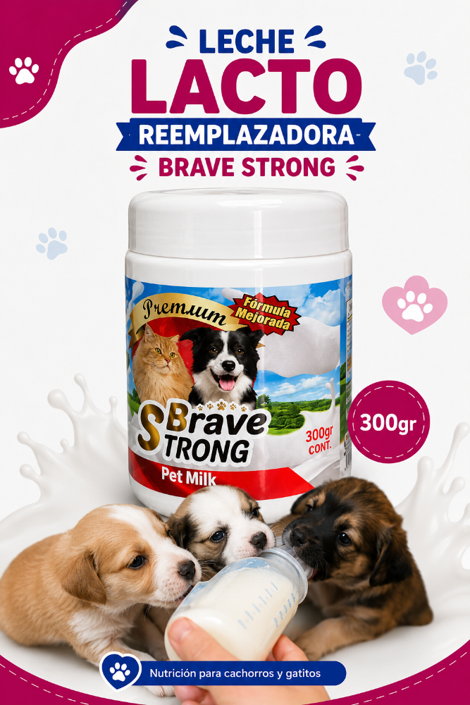 Leche Lacto Reemplazadora Brave Strong Tarro x 300 gr
