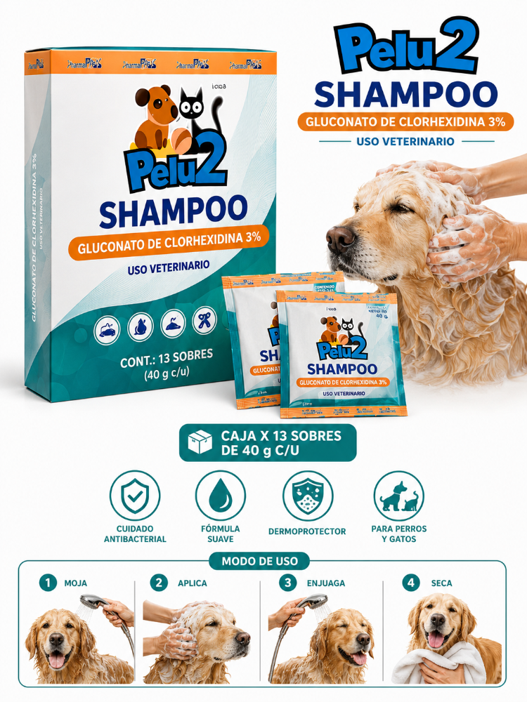 Caja Shampoo Pelu2 Clorhexidina