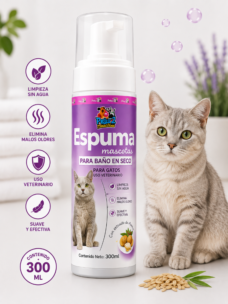 Espuma Baño en Seco Pelu2 Gatos