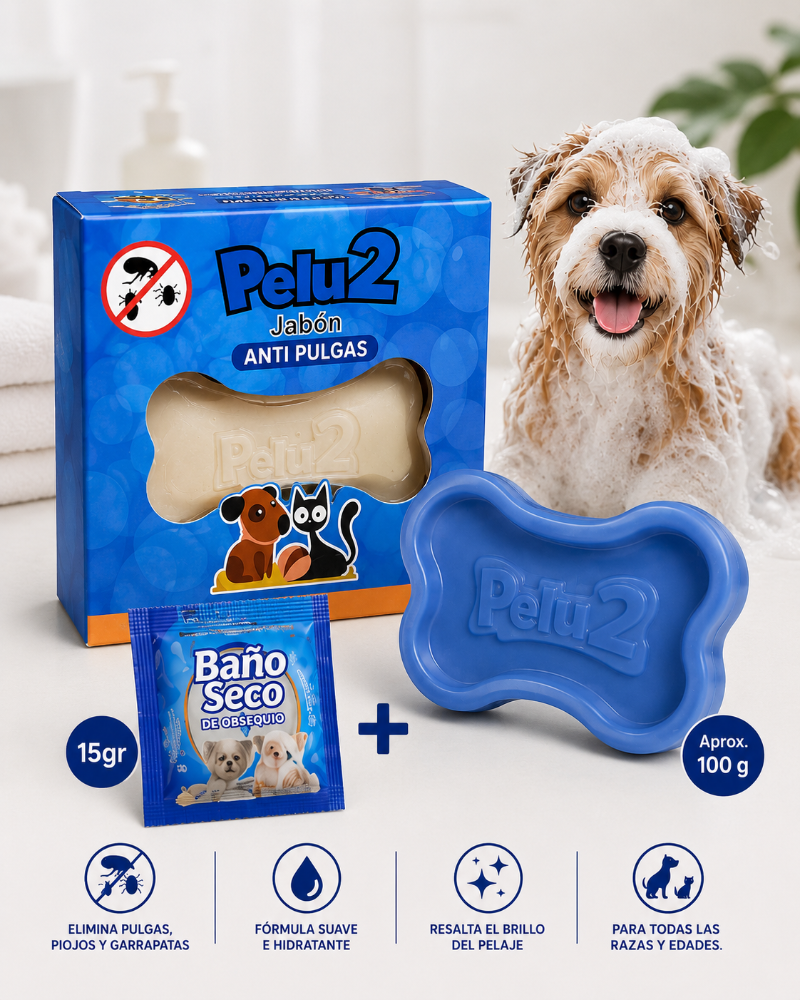 Jabón Pelu2 Antipulgas