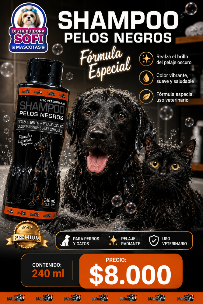 Frasco Shampoo Pelu2 Pelos Negros