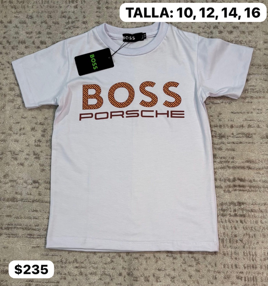 BOSS BLANCA LETRAS DORADAS NIÑO