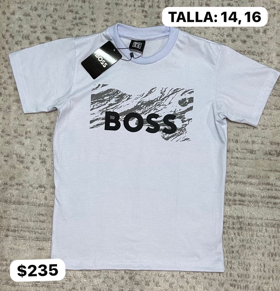 BOSS BLANCA LETRAS NEGRAS NIÑO