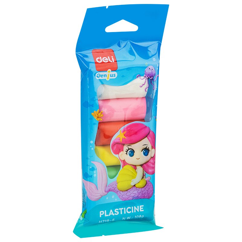PLASTILINA MARCA DELI GENIUS DE 6 UNIDADES