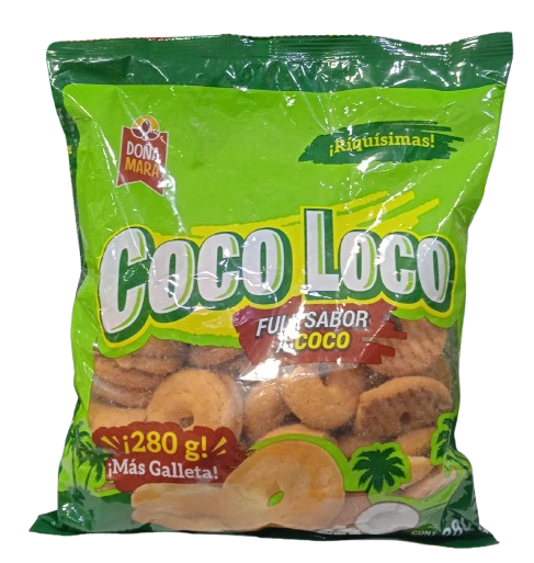 GALLETAS COCO LOCO MARCA DOÑA MARA 280 G