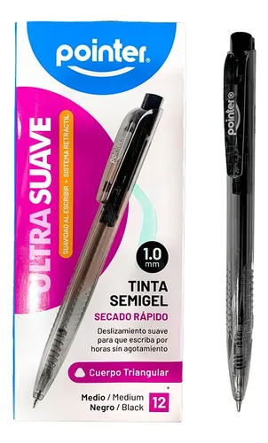 BOLIGRAFO SEMIGEL POINTER 1,0MM NEGRO RETRACTIL