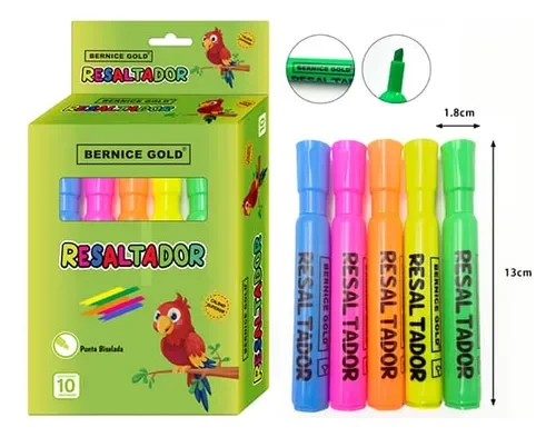 RESALTADOR COLORES SURTIDOS BERNICE GOLD