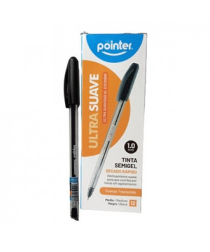 BOLIGRAFO SEMIGEL POINTER 1,0MM NEGRO ULTRA SUAVE