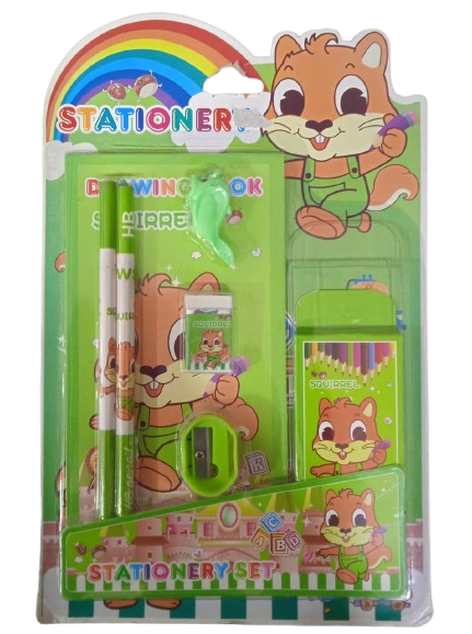 KIT DE ESTUDIO PARA NIÑO  CON COLORES MARCA STATIONERY SET