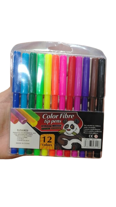 MARCADOR PERMANENTE COLOR FIBRE TIPS PENS 12X9