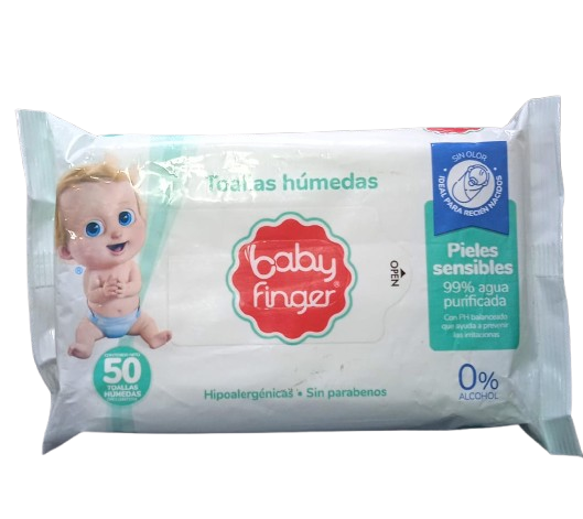 TOALLAS HÚMEDAS X50 MARCA BABY FINGER