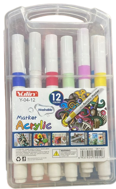 MARCADOR DE PIZARRA MARKER ACRYLIC YULIN Y-04-12  X12