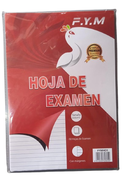 HOJA DE EXAMEN 21X31 X 50 UNIDADES