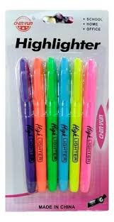 RESALTADOR HIGHLIGHTER CHEN YUN PUNTA FINA X6