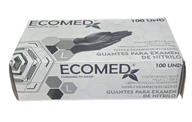 GUANTES DE NITRILO FLEXIBLES MARCA ECOMED TALLA L POR UNIDAD