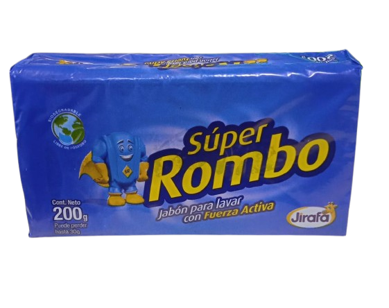 JABON EN BARRA AZUL MARCA SUPER ROMBO 200G