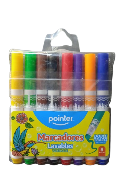 MARCADORES LAVABLES MARCA POINTER DOBLE TRAZO X8