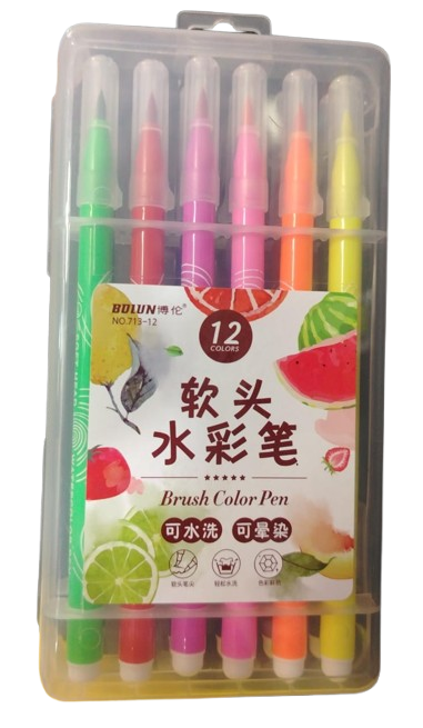 MARCADOR PERMANENTE BRUSH COLOR BOLUN X5