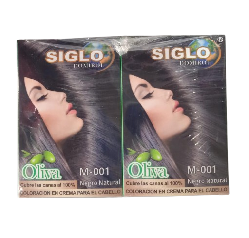 TINTE PARA CABELLO MARCA SIGLO OLIVA COLOR NEGRO NATURAL M-001