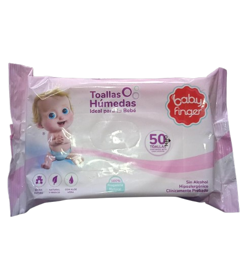 TOALLAS HÚMEDAS MARCA BABY FINGER X50