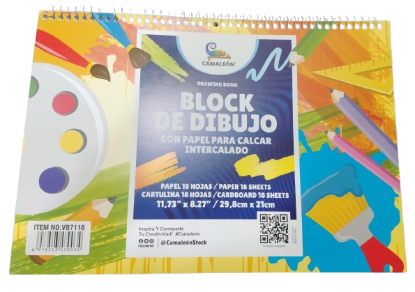 BLOCK DE DIBUJO CON PAPEL  PARA CALCAR  CAMALEON 18HJ