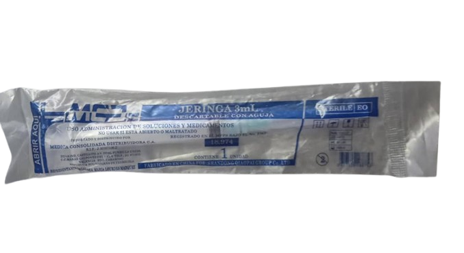 JERINGA DESCARTABLE CON AGUJA 3ML MARCA MCD