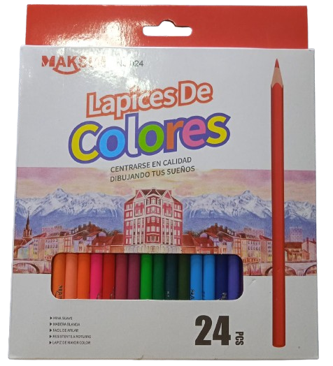 LAPICES DE COLORES MAKSIM X 24 PCS