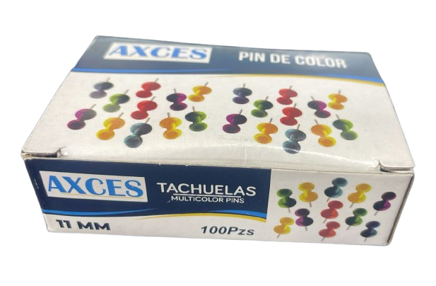 TACHUELAS AXCES 11mm 100 UNIDADES COLOR SURTIDO