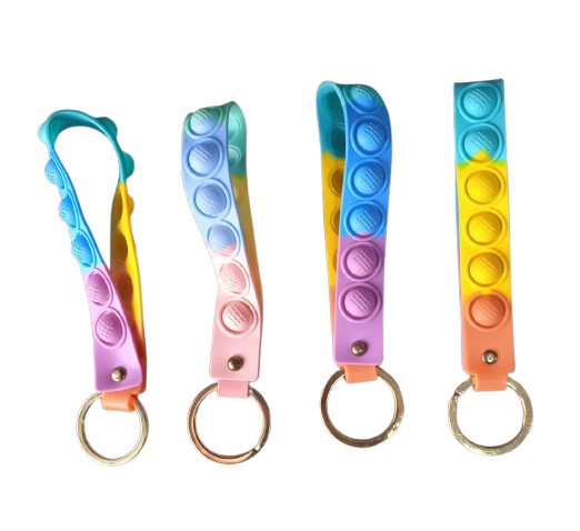 LLAVEROS DE GOMA MULTICOLOR