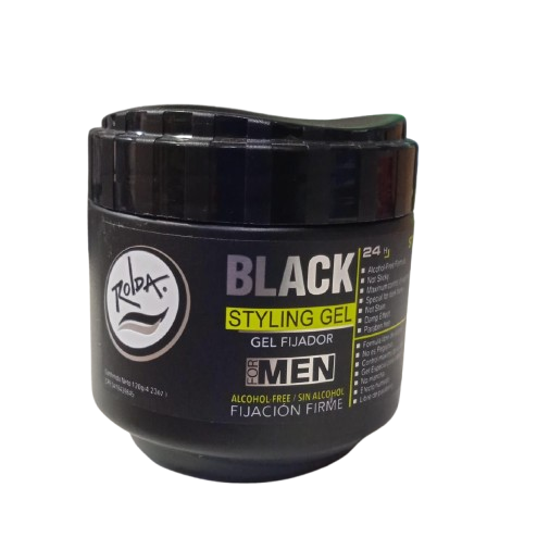 GEL FIJADOR SIN ALCOHOL MARCA ROLDA COLOR NEGRO FIJACION FIRME