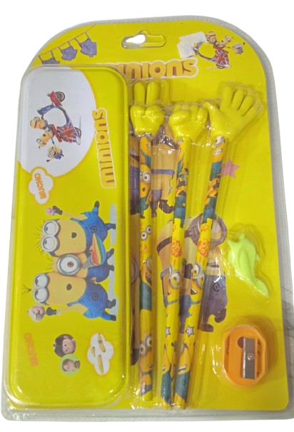KIT DE ESTUDIO PARA NIÑOS CON FIGURAS DE LOS MINIONS
