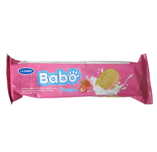 GALLETAS BABO BLANCAS RELLENAS CON SABOR A FRESA