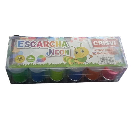 ESCARCHA NEÓN X 12 UNIDADES MARCA CRISVI