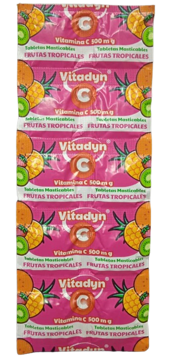VITAMINA C 500MG MARCA VITADYN SABOR FRUTAS TROPICALES X UNIDAD