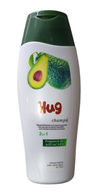 CHAMPÚ FRAGACIA DE AGUACATE 2 EN 1 MARCA HUG 2OOML