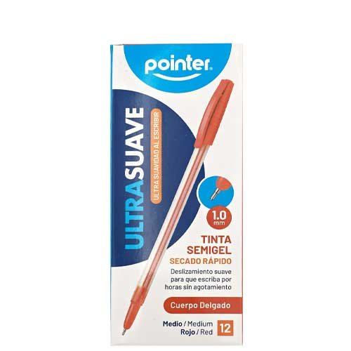 BOLIGRAFO SEMIIGEL POINTER 0.7MM ROJO C/TAPA UND
