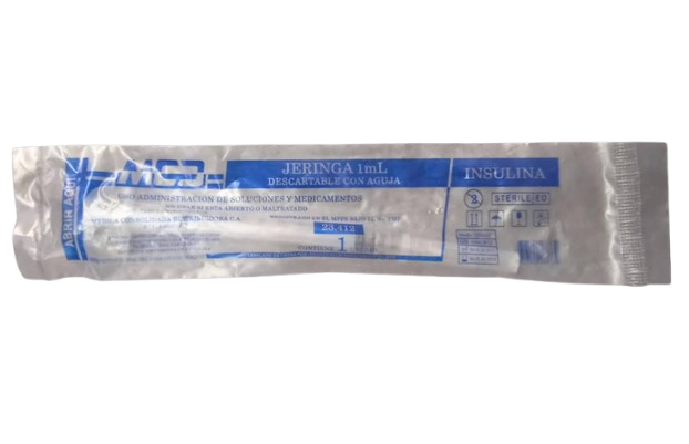 JERINGA DESCARTABLE CON AGUJA 1ML MARCA MCD