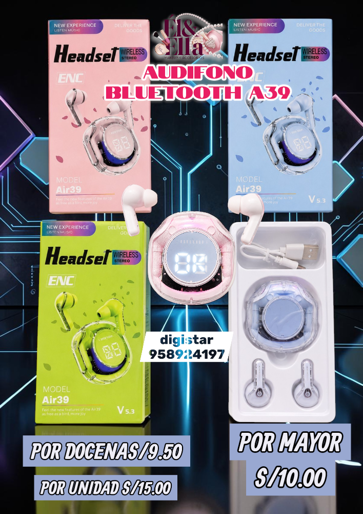 AUDIFONO BLUETOOTH A39