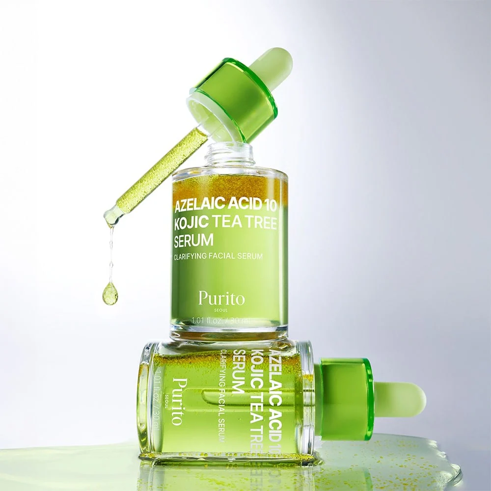 PURITO Ácido Azelaico 10% + Ácido Kójico + Suero Facial de Árbol de Té