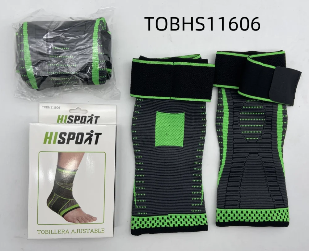 tobillera ajustable verde hisport