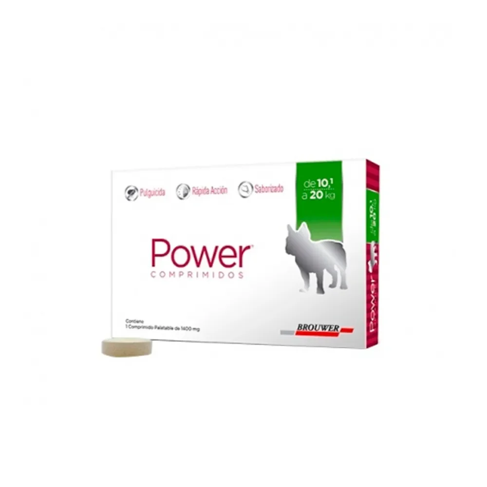 Power comprimidos pulgas de 10 a 20KG