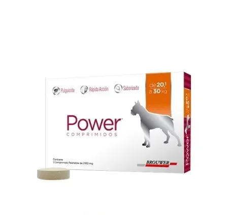 Power comprimidos pulgas de 20 a 30KG