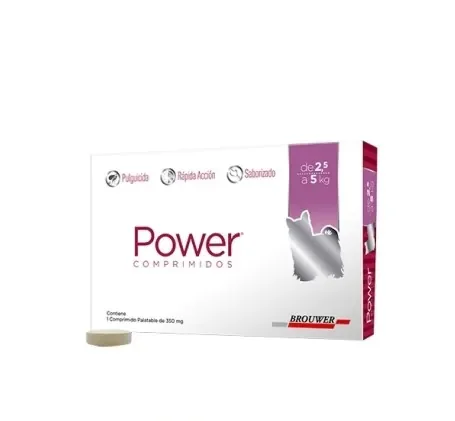 Power comprimidos pulgas de 2 a 5KG