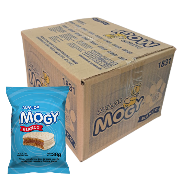 ALFAJOR MOGY X38G BLANCO CAJA X40 UNIDADES