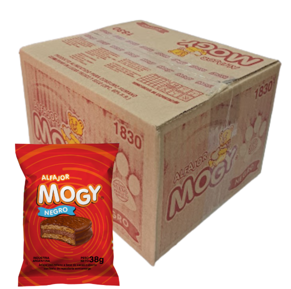 ALFAJOR MOGY X38G NEGRO CAJA X40UNIDADES