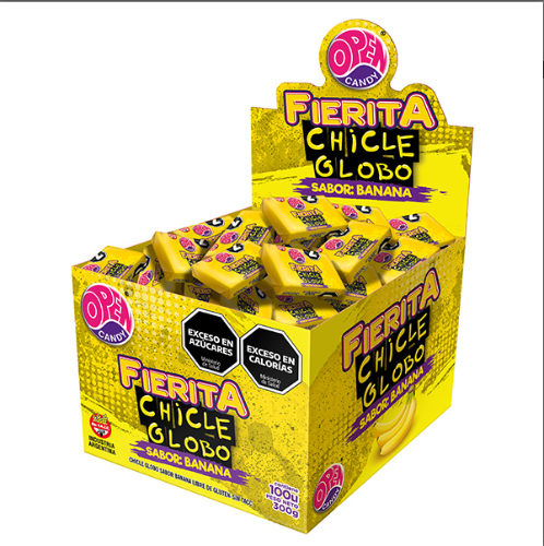 CHICLE FIERITA OPEN CANDY BANANA 100UNID 3G