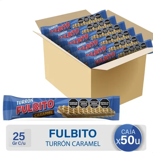 Turron Fulbito Caramel Relleno 25G X 50 UNI.